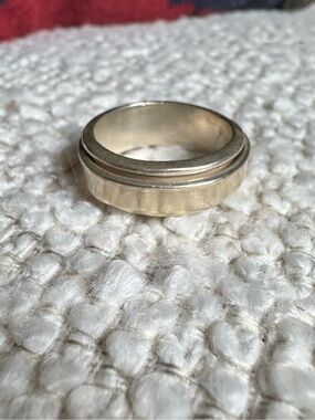 90s Vtg Fidget Band Sterling Silver Ring size 8
